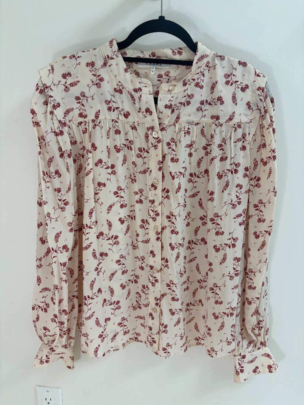 Frame Cream and Red Floral Blouse